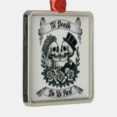Til Death Do Us Part: Bruid & bruidegom skelet Metalen Ornament (Rechts)
