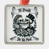 Til Death Do Us Part: Bruid & bruidegom skelet Metalen Ornament (Voorkant)