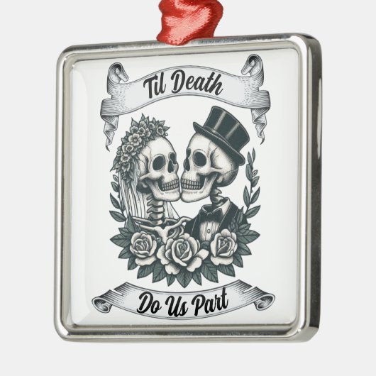 Til Death Do Us Part: Bruid & bruidegom skelet Metalen Ornament (Links)