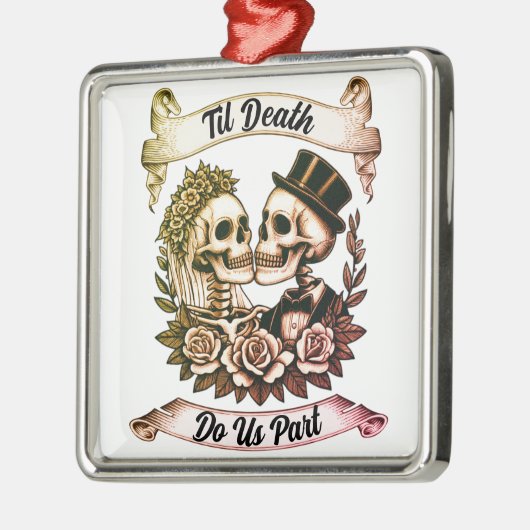 Til Death Do Us Part: Bruid & bruidegom skelet Metalen Ornament (Links)