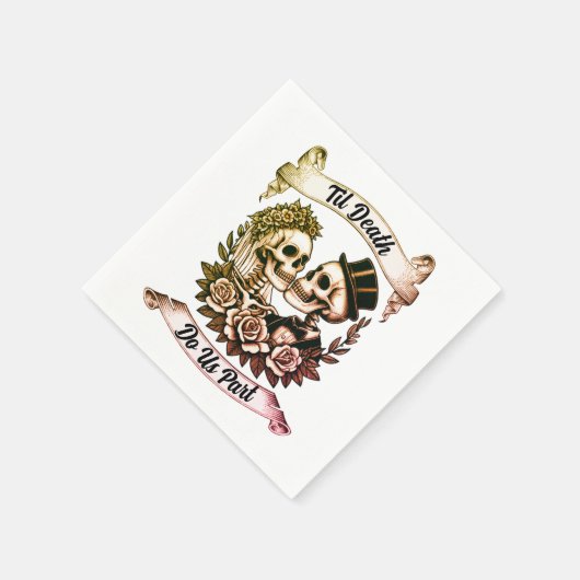 Til Death Do Us Part: Bruid & bruidegom skelet Servet (Hoek)