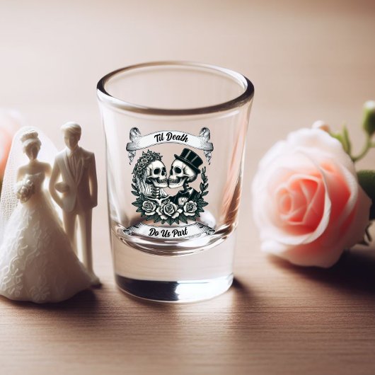 Til Death Do Us Part: Bruid & bruidegom skelet Shot Glas