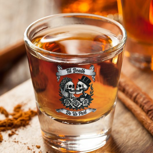 Til Death Do Us Part: Bruid & bruidegom skelet Shot Glas