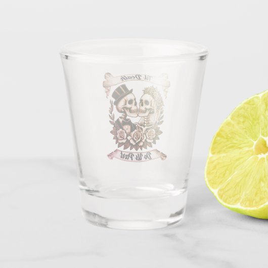 Til Death Do Us Part: Bruid & bruidegom skelet Shot Glas (Achterkant)
