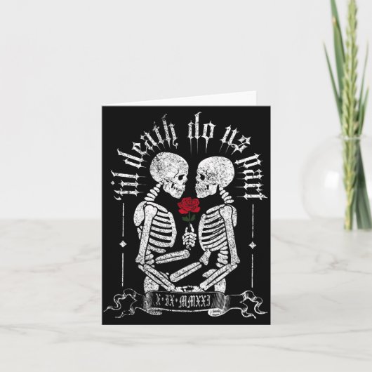 Til Death Do Us Part Couple Skeleton Halloween Men Kaart (Voorkant)