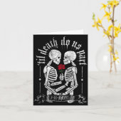 Til Death Do Us Part Couple Skeleton Halloween Men Kaart (Gele Bloem)