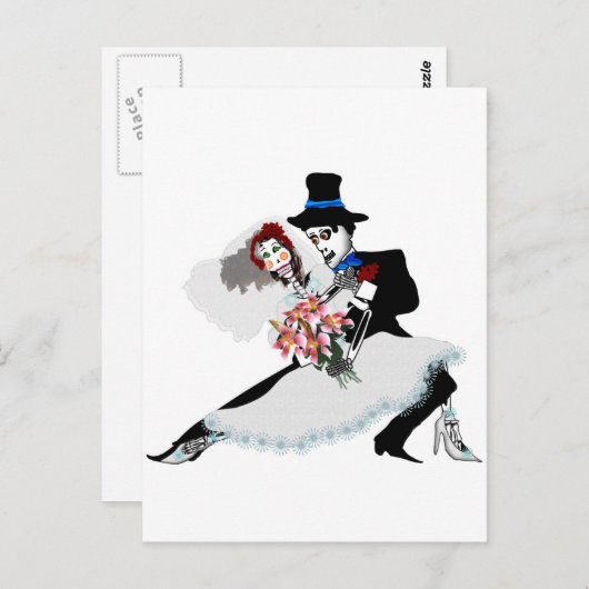 'Til Death Do Us Part - Dag van de Dode bruiloft Briefkaart (Voorkant / Achterkant)