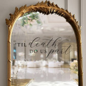 Til Death Do Us Part Elegant Black Script Wedding Raamsticker