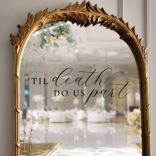 Til Death Do Us Part Elegant Black Script Wedding Raamsticker