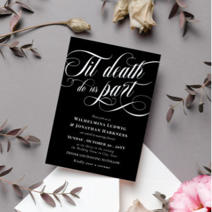 Til Death Do us Part Elegant Gothic Bruiloft Kaart