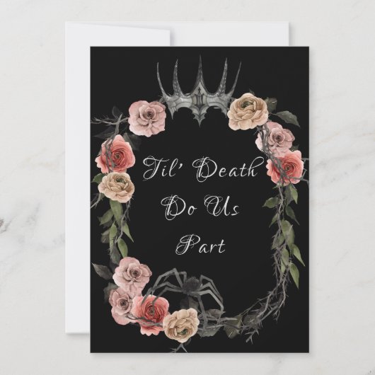 Til Death Do us Part Elegant Roos Halloween Gothic Kaart (Voorkant)