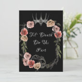 Til Death Do us Part Elegant Roos Halloween Gothic Kaart (Staand voorkant)