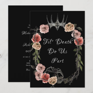 Til Death Do us Part Elegant Roos Halloween Gothic Kaart