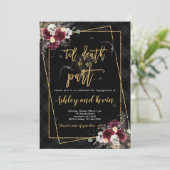 Til Death Do US Part Engagement Party Invitation Kaart (Staand voorkant)
