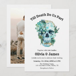Til Death Do us Part Foto Halloween Bruiloft Kaart