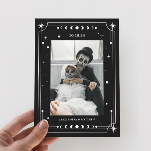 Til Death Do us Part Foto Halloween Bruiloft Kaart