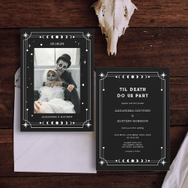 Til Death Do us Part Foto Halloween Bruiloft Kaart