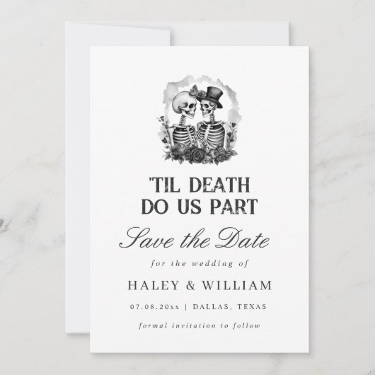 Til Death Do us Part Funeral Gothic Save The Date Kaart (Voorkant)