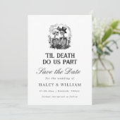 Til Death Do us Part Funeral Gothic Save The Date Kaart (Staand voorkant)