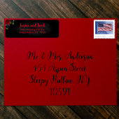 Til Death Do us Part Gothic Black with Red Roses Etiket