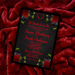 Til Death Do us Part Gothic Black with Red Roses Kaart