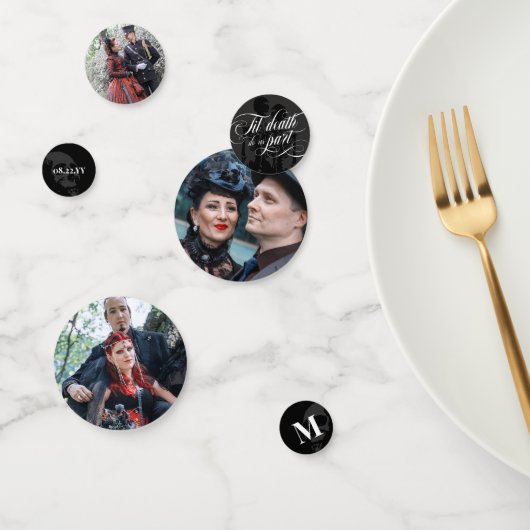 Til Death Do us Part Gothic Foto's Bruiloft Confetti (Groep)