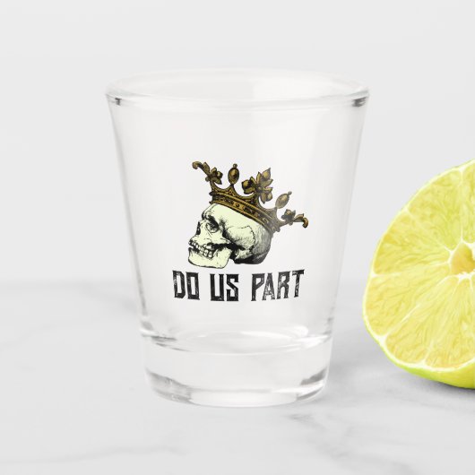 Til Death Do Us Part Gothic Queen Skull met kroon Shot Glas (Voorkant)