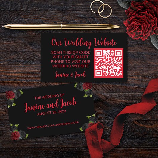 Til Death Do us Part Gothic Rozen Behuizing Kaart Visitekaartje