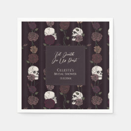 ’Til Death Do Us Part Gothic Skull & Rose Wedding Servet