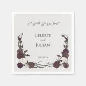 Til Death Do Us Part Gothic Skull & Rose Wedding Servet (Voorkant)