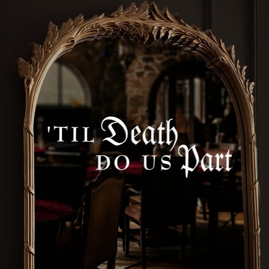 Til Death Do Us Part Gothic White Wedding Raamsticker