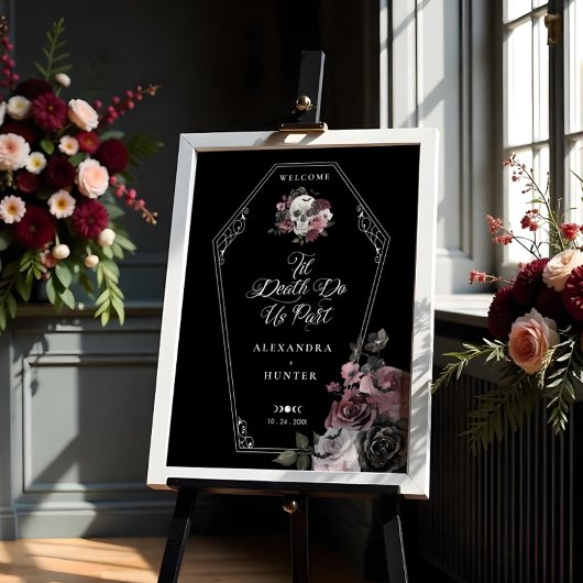 Til Death Do us Part Halloween Gotische Bloemen Sc Poster