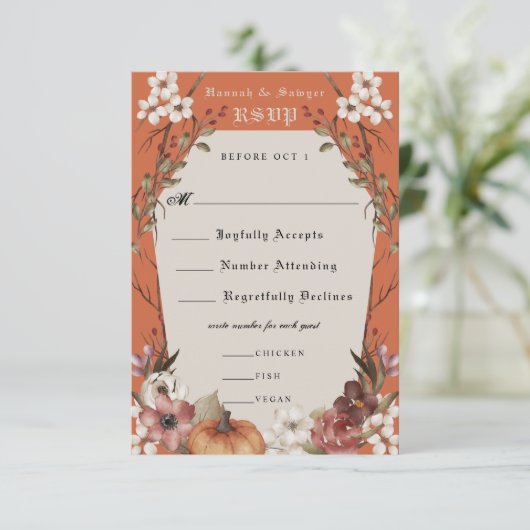'Til Death Do us Part Halloween Wedding RSVP (Staand voorkant)