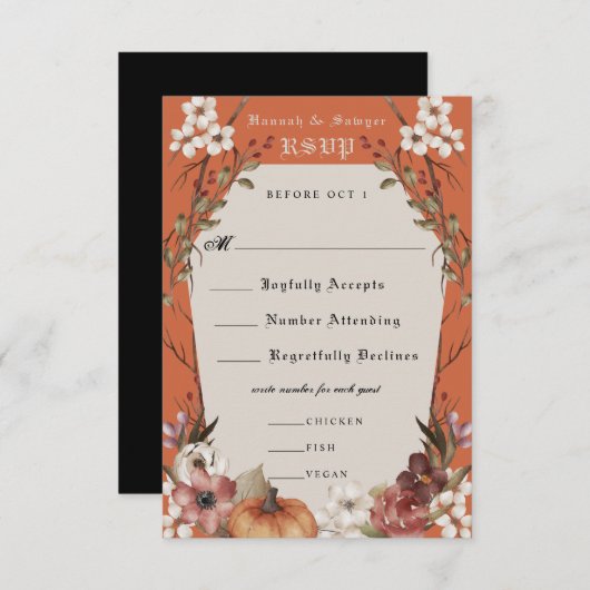 'Til Death Do us Part Halloween Wedding RSVP (Voorkant / Achterkant)