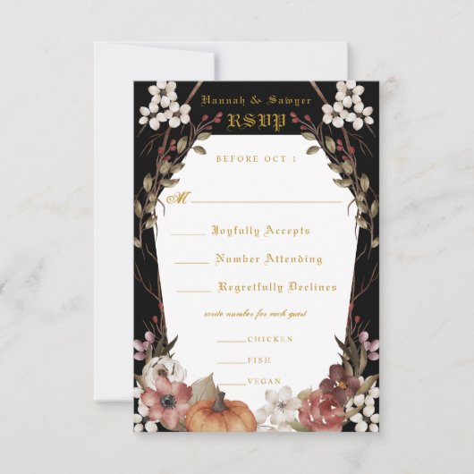 'Til Death Do us Part Halloween Wedding RSVP (Voorkant)