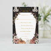 'Til Death Do us Part Halloween Wedding RSVP Kaartje (Staand voorkant)