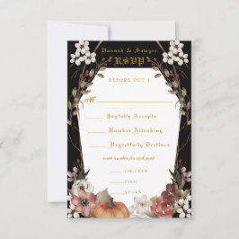 'Til Death Do us Part Halloween Wedding RSVP Kaartje