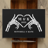 Til Death Do us Part Hart Hand Zwart Bruiloft Gastenboek