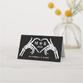 Til Death Do us Part Hart Hand Zwart Bruiloft Plaatskaartje (Achterkant)