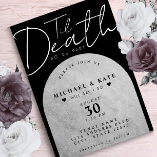 Til Death Do us Part Headstone Zwart Bruiloft Kaart