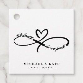 Til Death Do us Part Infinity Symbool Hart Bruilof Bedankjes Labels