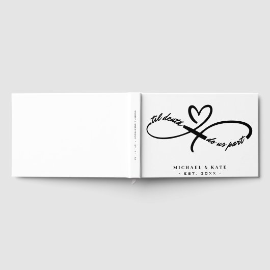 Til Death Do us Part Infinity Symbool Hart Bruilof Gastenboek (Volledig)