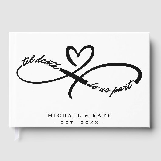 Til Death Do us Part Infinity Symbool Hart Bruilof Gastenboek (Voorkant)