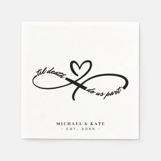 Til Death Do us Part Infinity Symbool Hart Bruilof Servet (Voorkant)