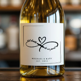 Til Death Do us Part Infinity Symbool Hart Bruilof Sparkling Wijnetiket