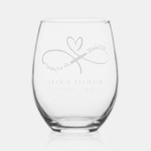 Til Death Do us Part Infinity Symbool Hart Bruilof Wijnglas Zonder Voet (Achterkant)