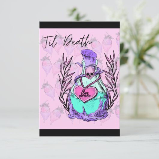 Til Death Do US Part Love Potion Valentijnsdag Bedankkaart (Staand voorkant)