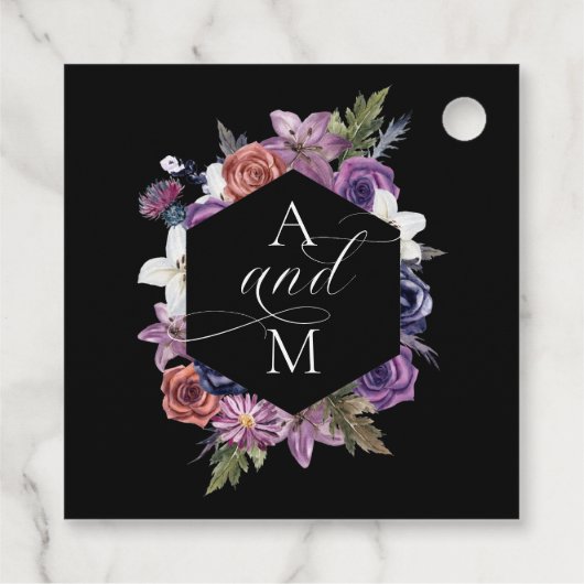 'Til Death Do US Part Paars & Black Wedding' Bedankjes Labels (Achterkant)