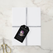 'Til Death Do US Part Paars & Black Wedding Invdin Cadeaulabel (Met Touw)