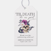 'Til Death Do US Part Paars & Black Wedding Invdin Cadeaulabel (Voorkant)